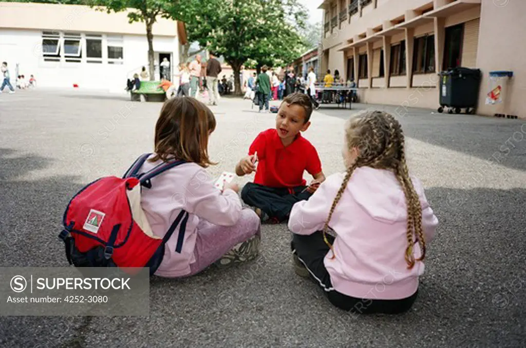 Children playing in a schoolyard