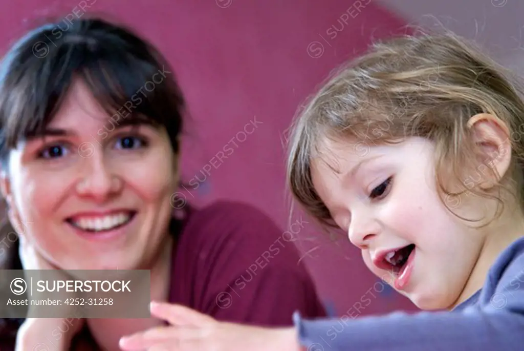 Woman child smiling