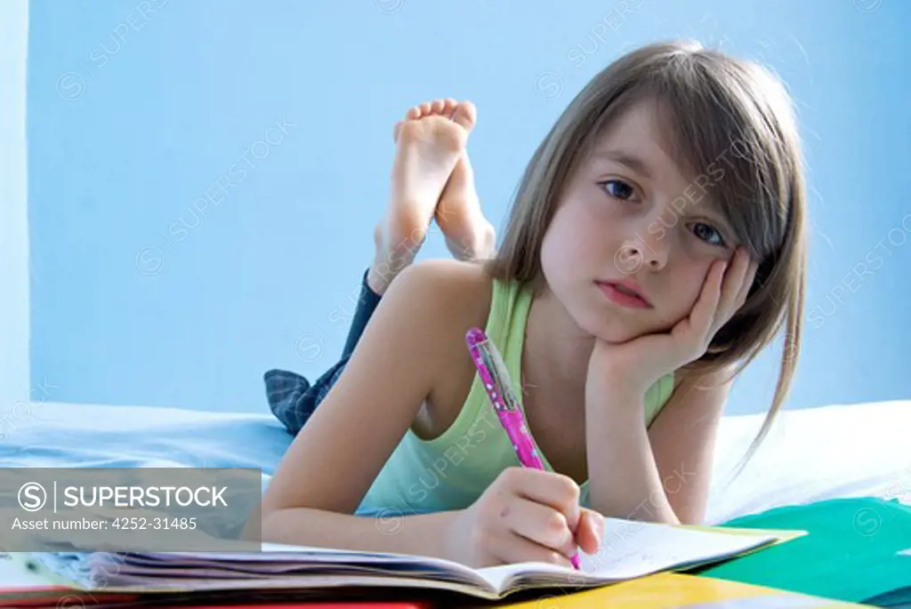Little girl homework