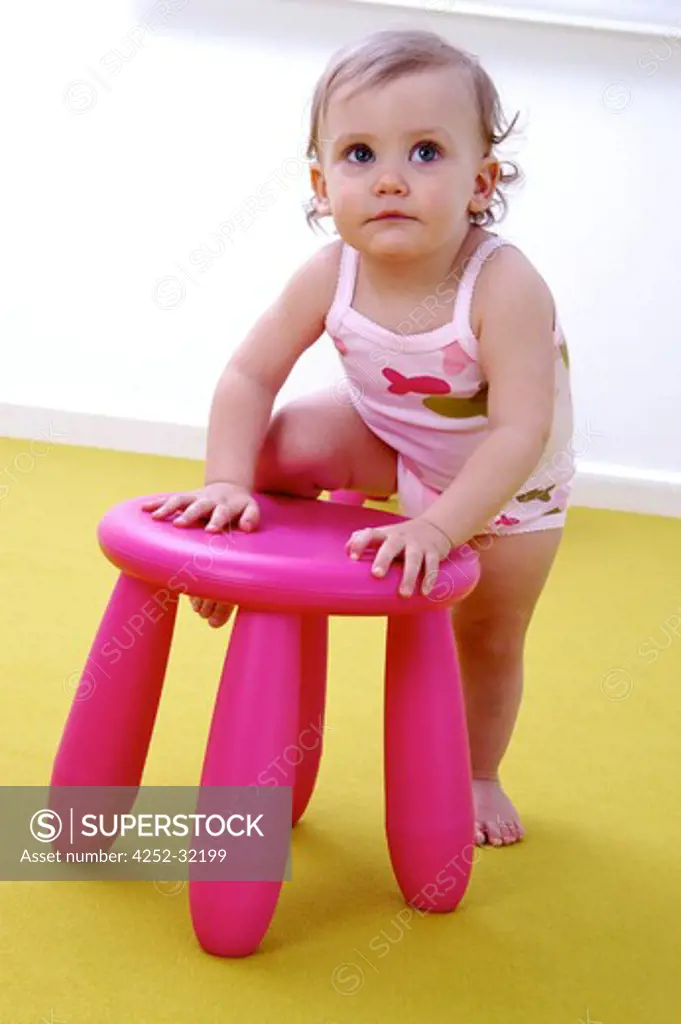 Baby stool climbing