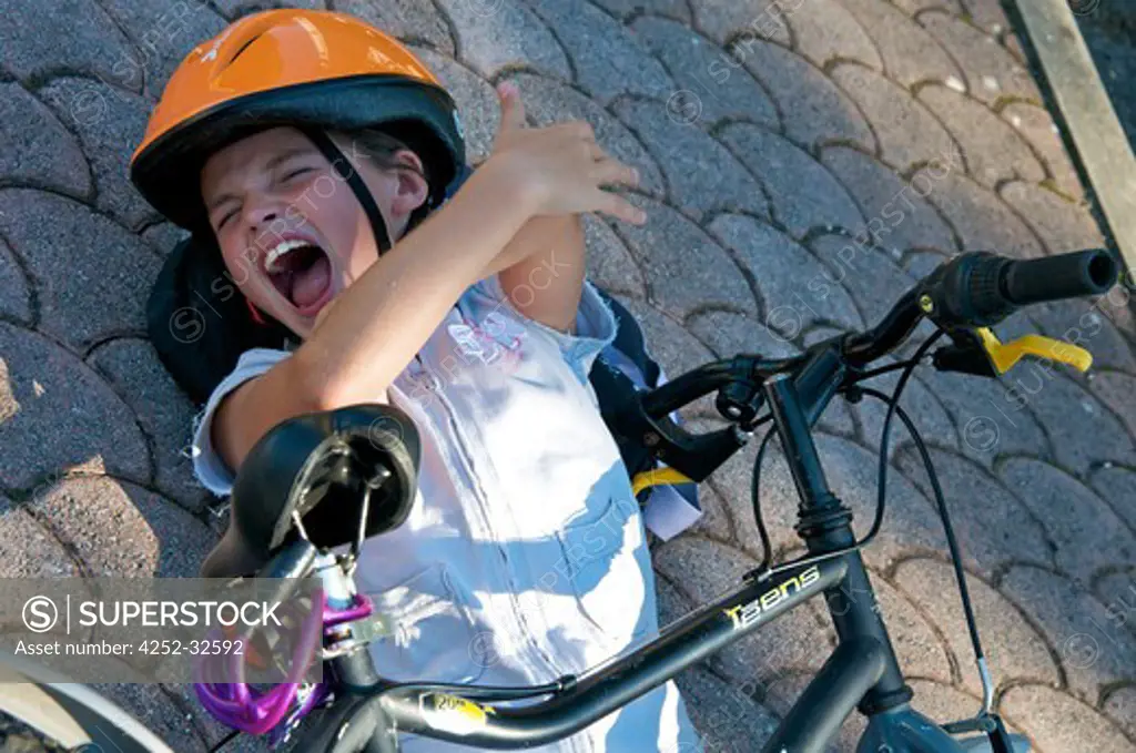 Little girl bike portrait