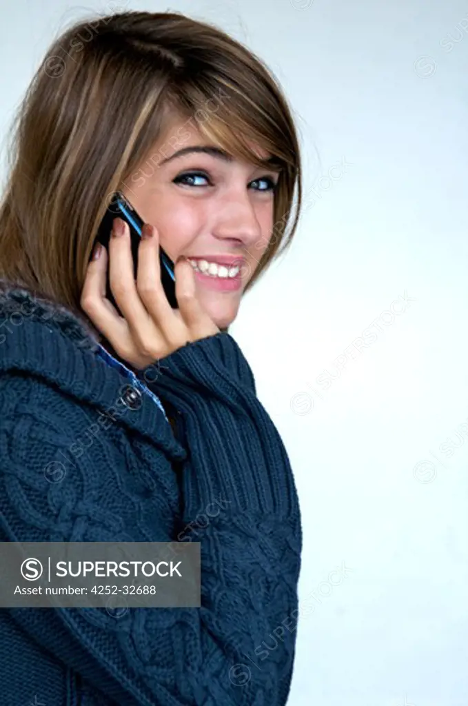 Teenage girl mobile phone