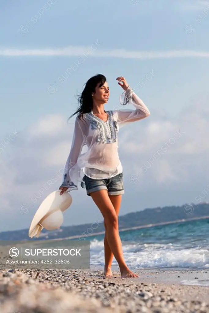 Woman sea walk