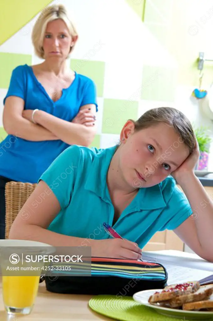 Little girl homework refusal