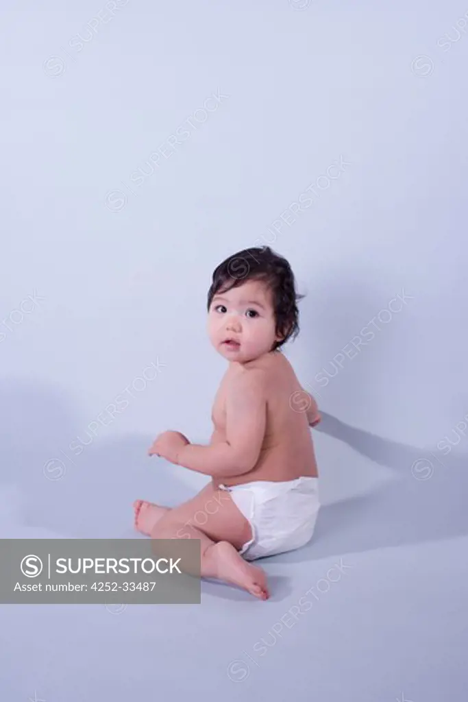 Baby sitting down