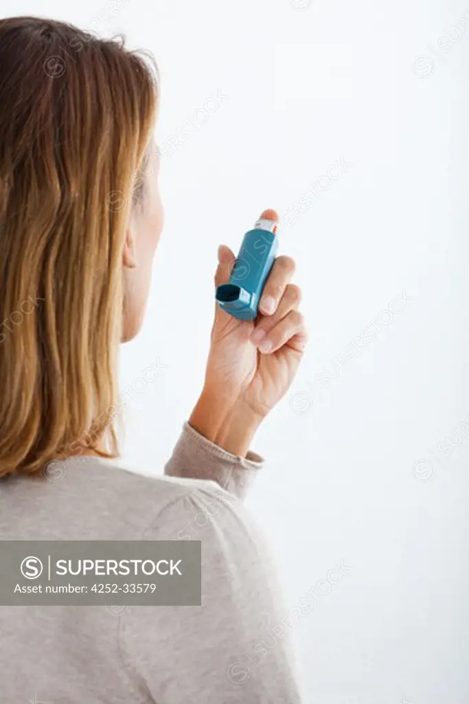 Woman asthma inhaler