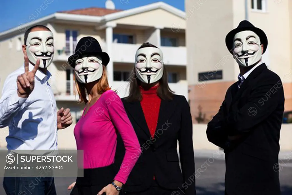 Group Anonymous mask symbol