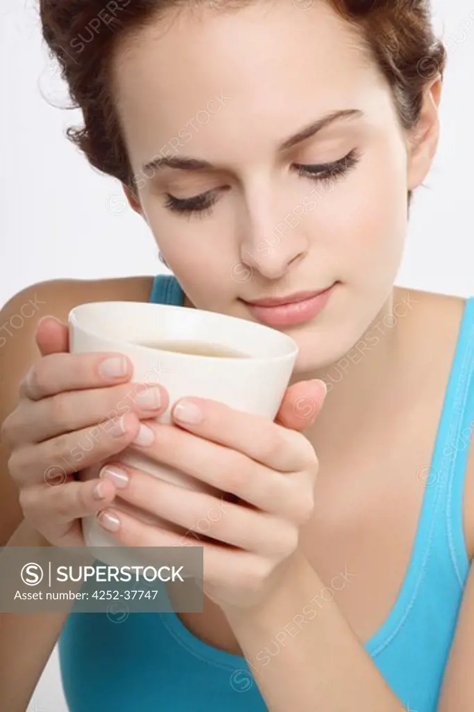 Woman herbal tea