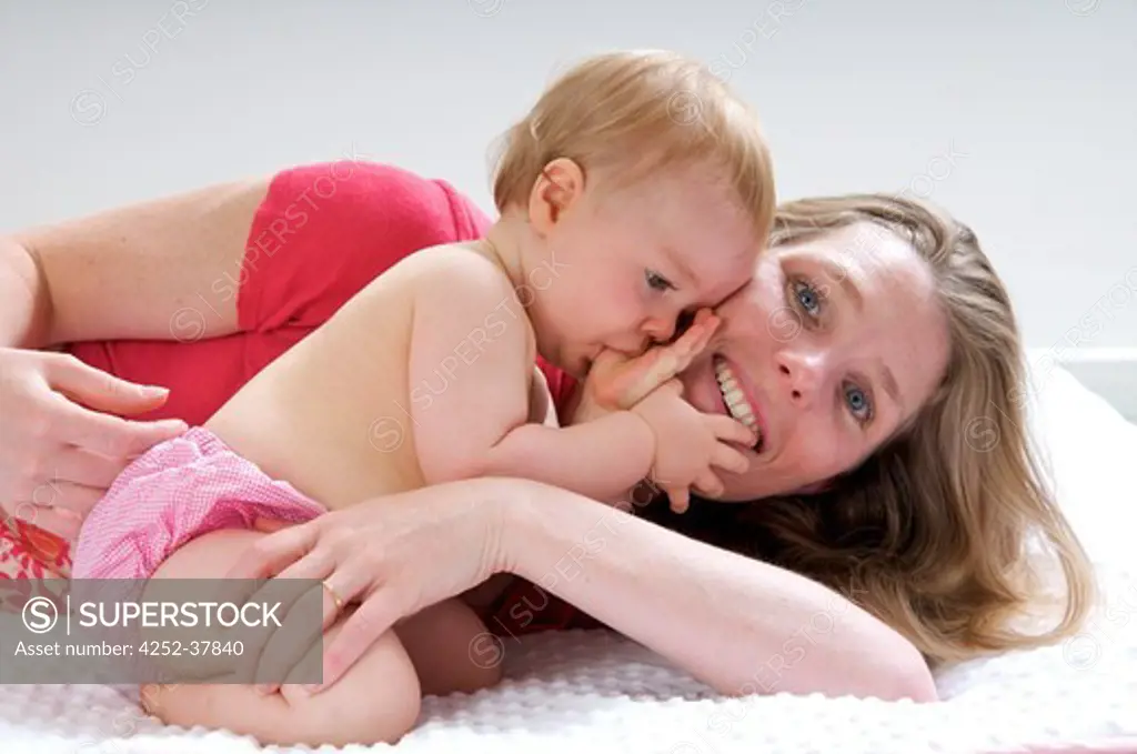 Woman baby tenderness