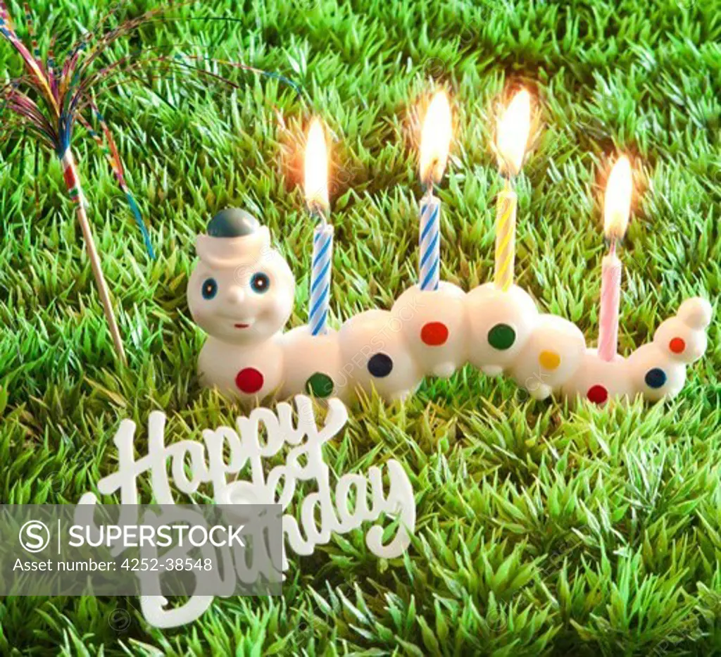 Caterpillar birthday candle
