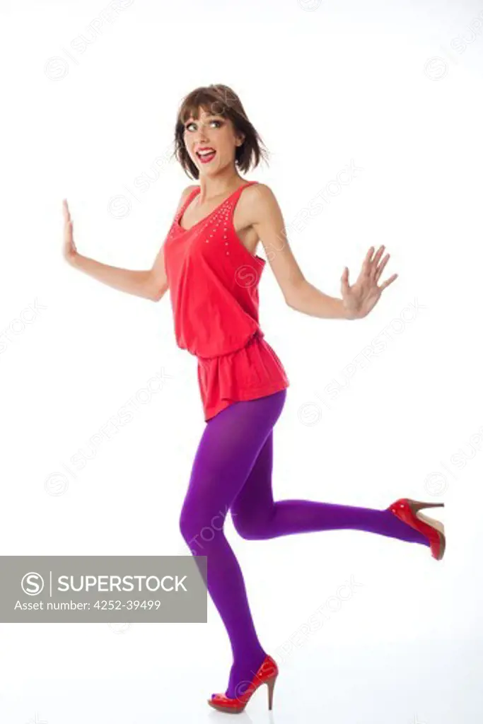 Woman walking with stilettos