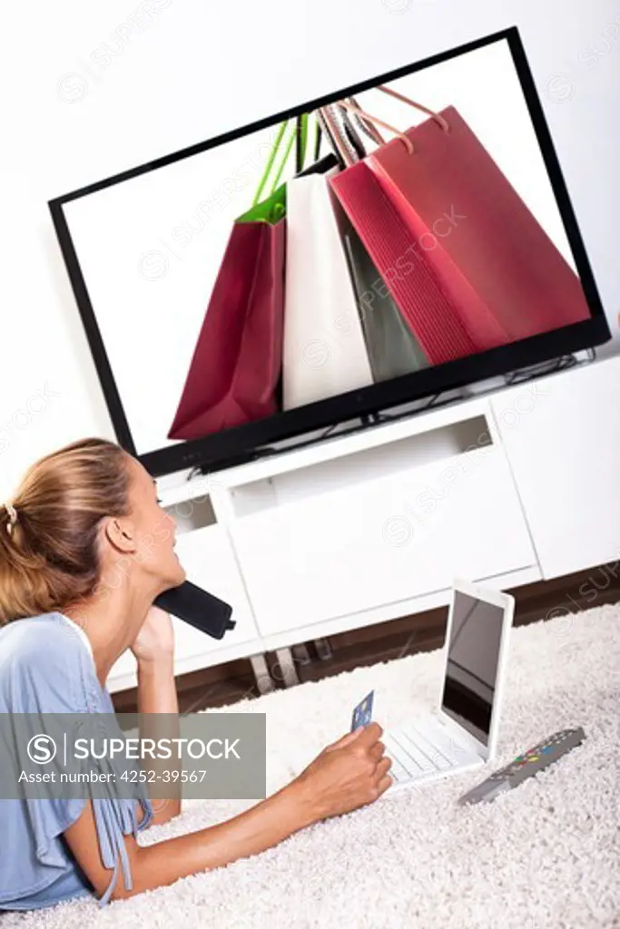 Woman internet purchase