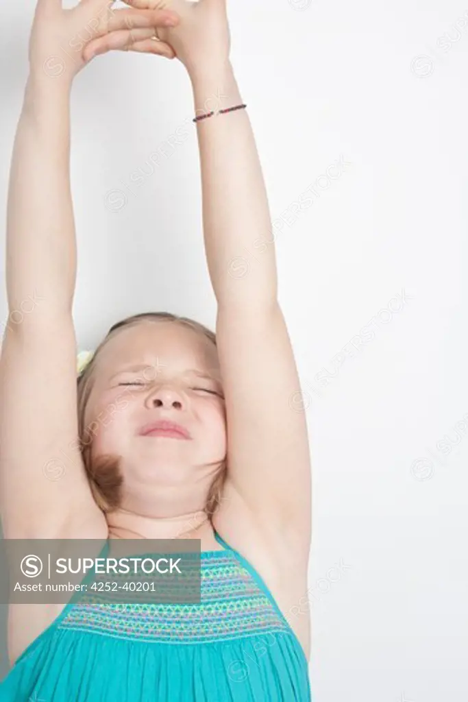 Little girl stretching