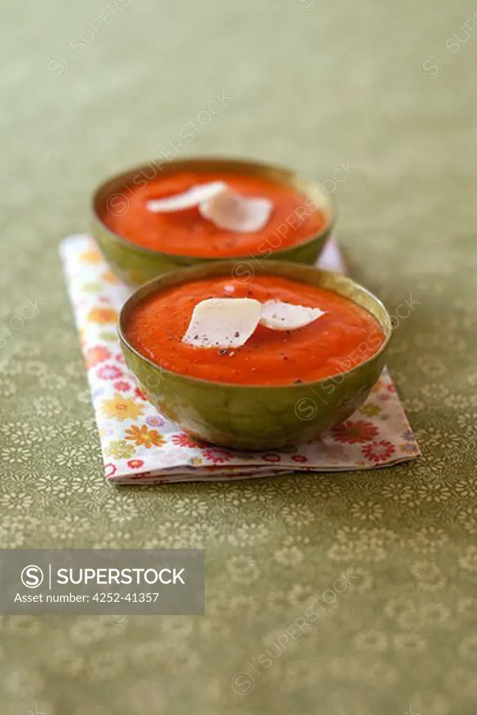 Roasted pepper and parmesan veloute