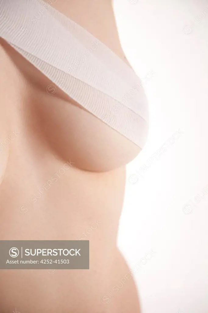 Woman breast bandages