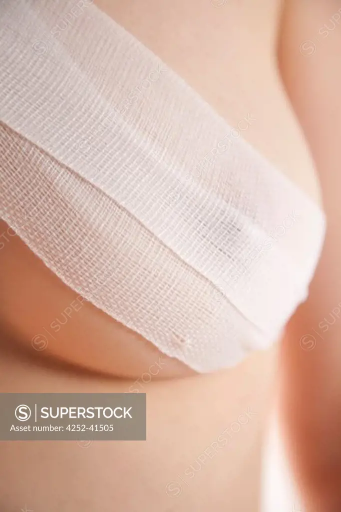 Woman breast bandages