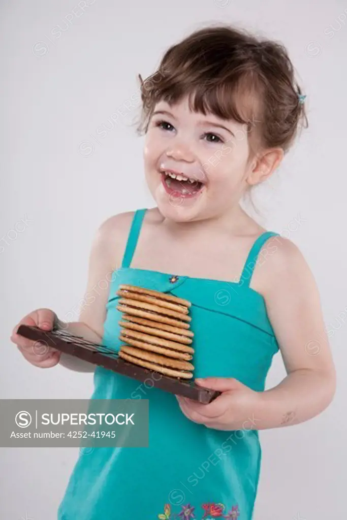 Little girl chocolate cookies