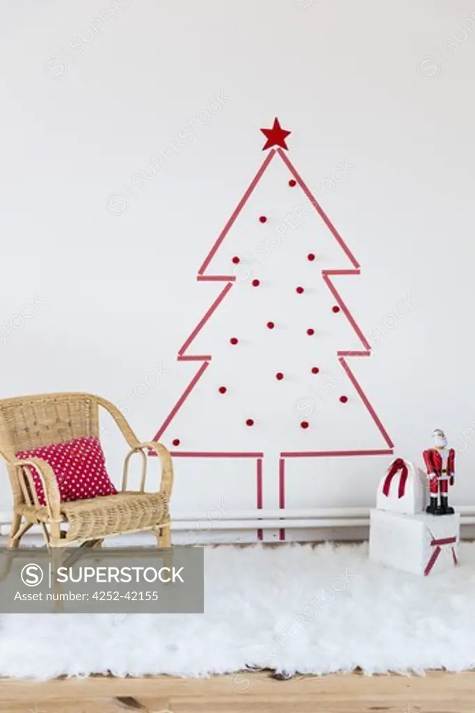 Masking tape Christmas tree