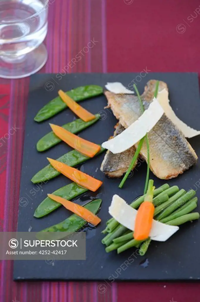 Sea bass with vegetables