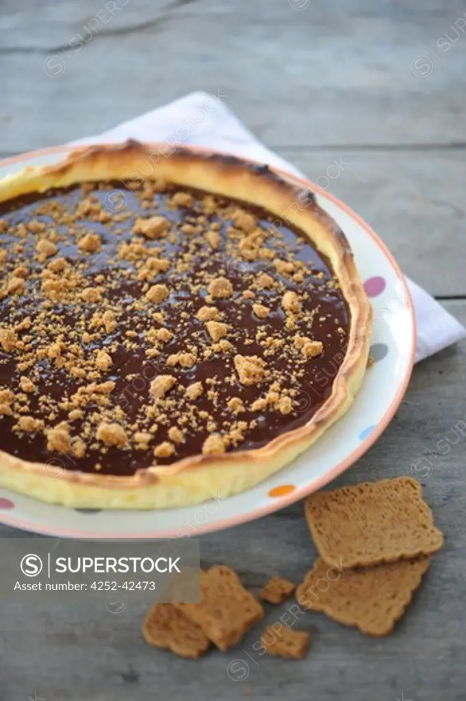 Chocolate and speculoos pie