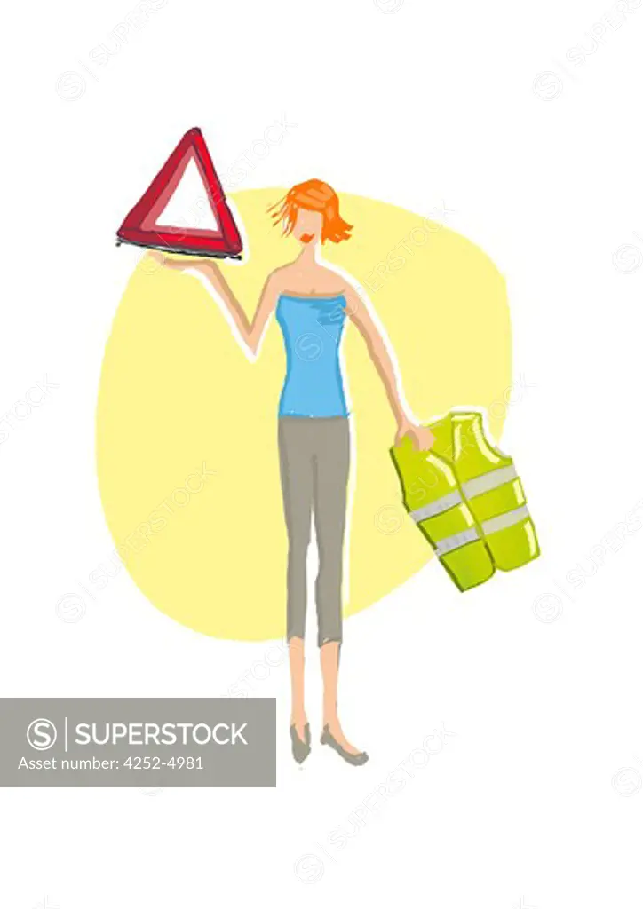 Woman security jacket triangle