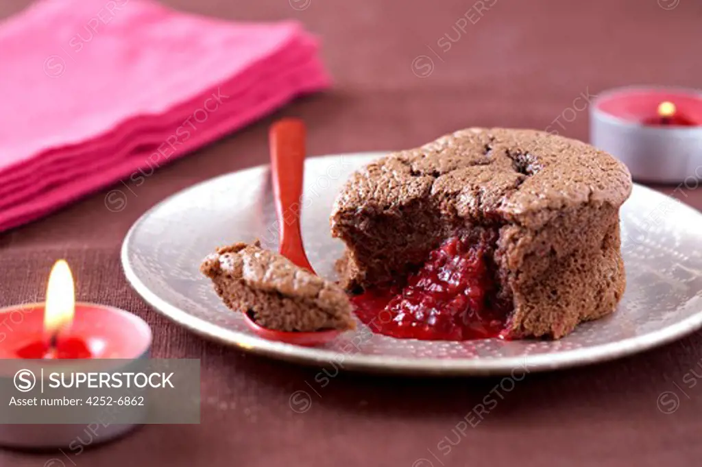 Soften cake chocolate raspeberry