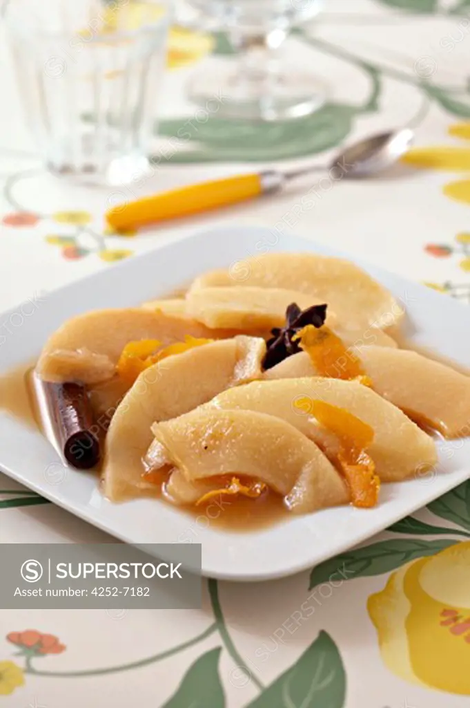 White wine poached quinces