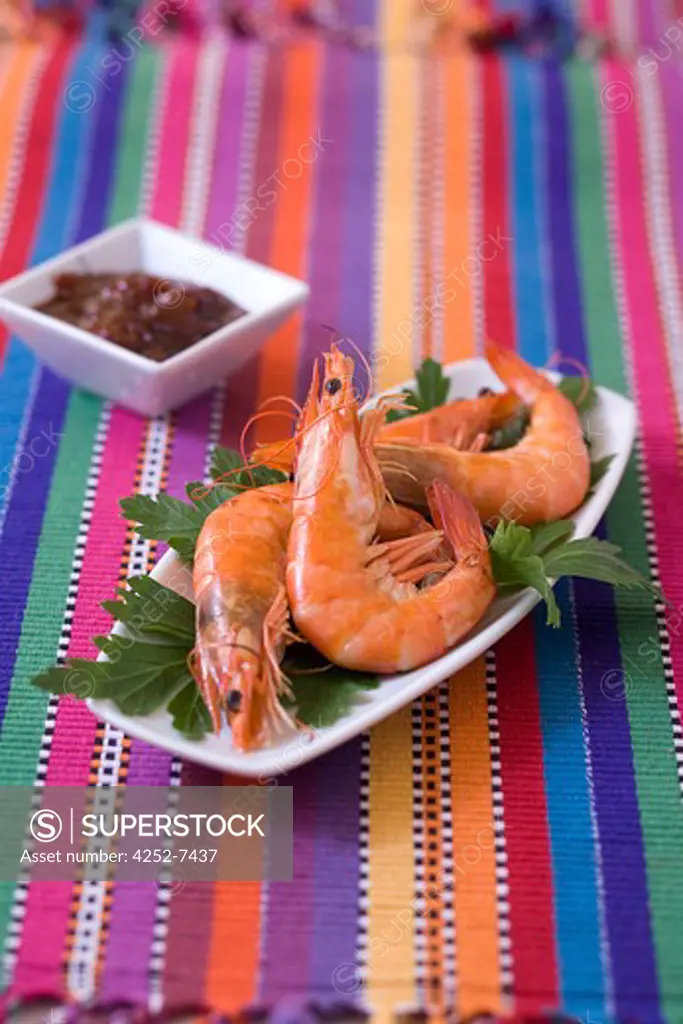 Tequila cooked shrimps