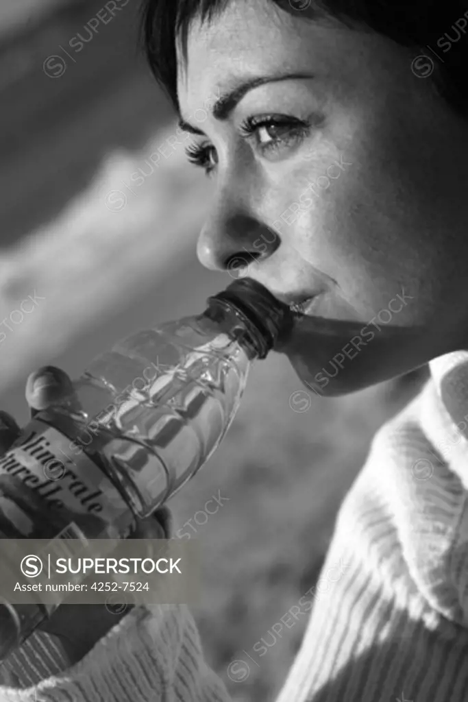Woman bottle of water