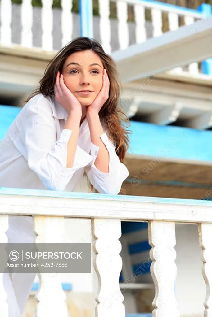 Woman balcony