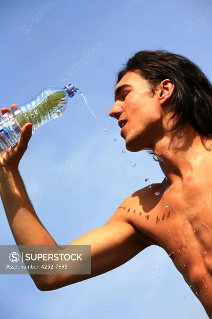 Man bottle of water