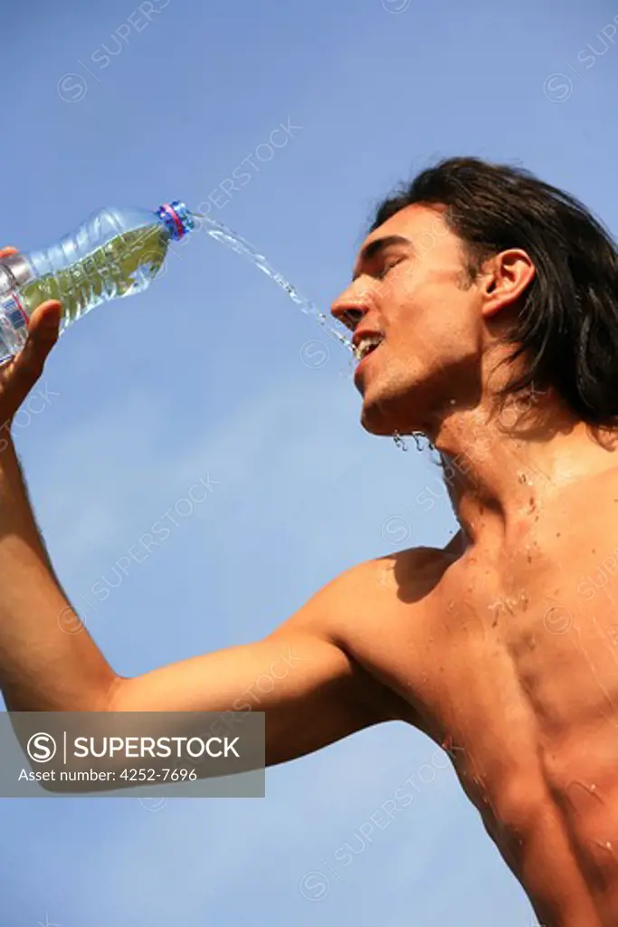 Man bottle of water