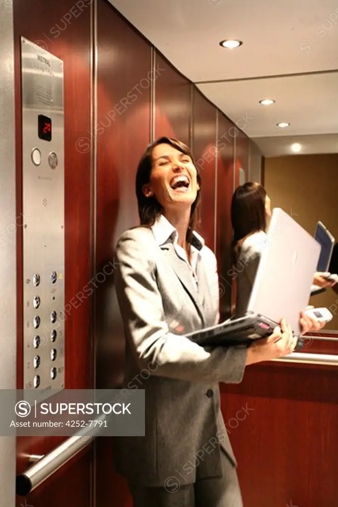 Woman work elevator