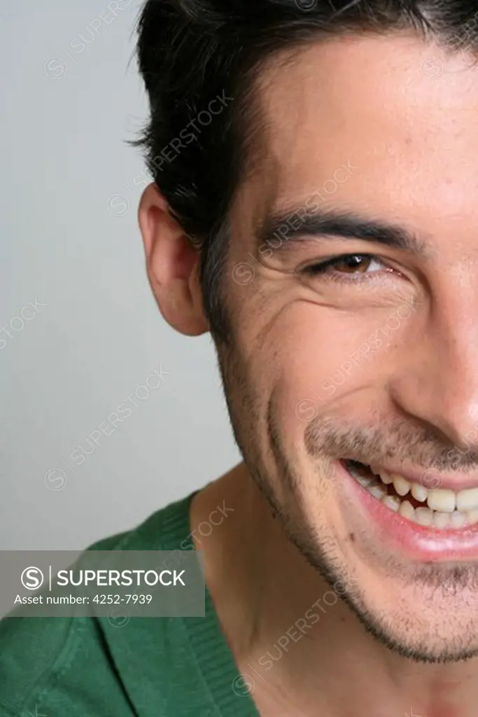 Man laughing portrait