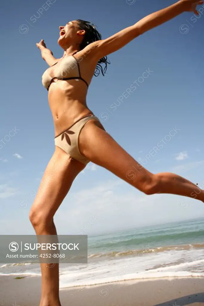 Woman beach and energy