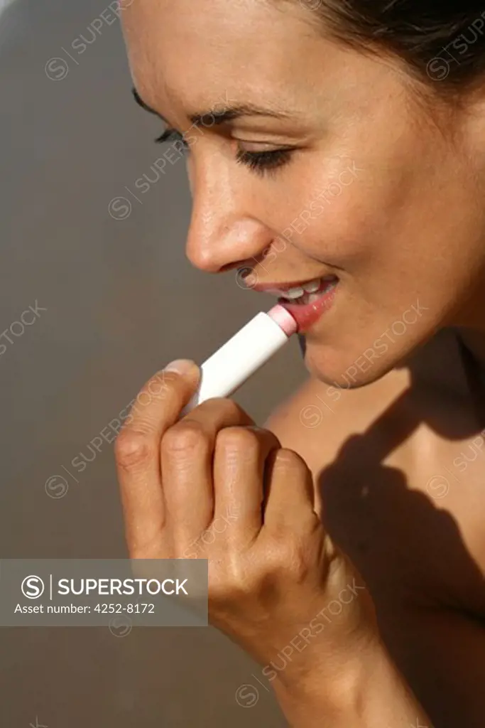 Woman and lipstick