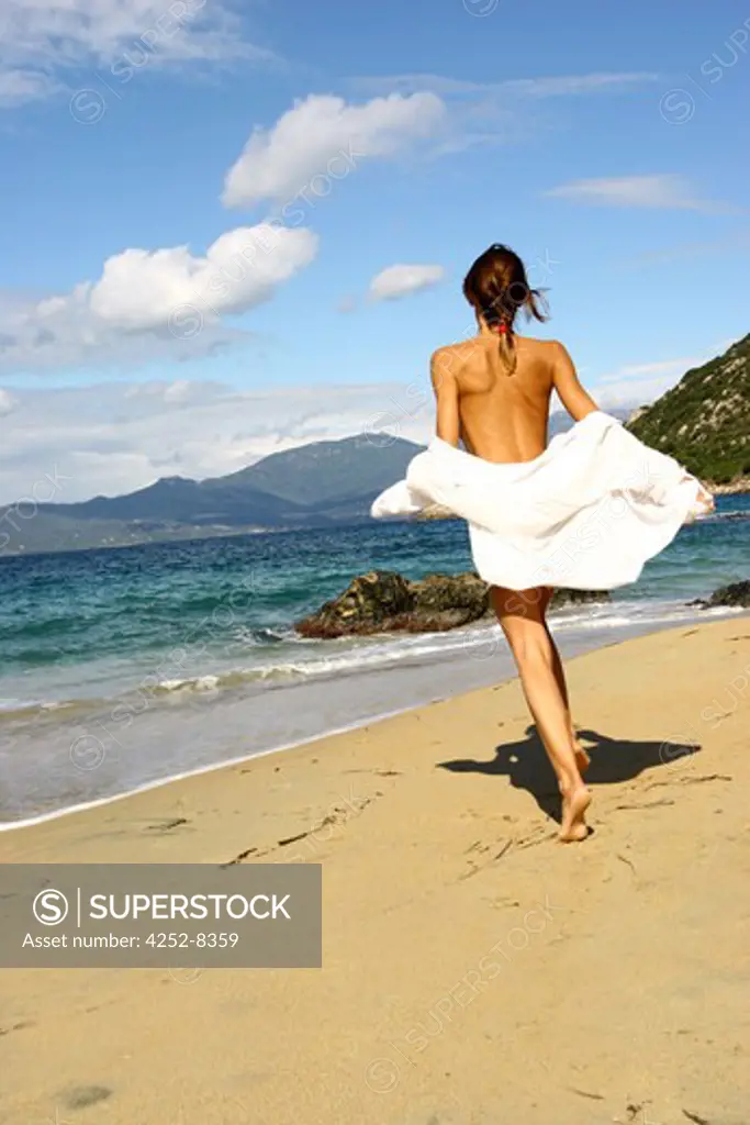 Naked woman beach