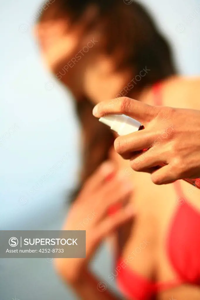 Woman sunscreen cream