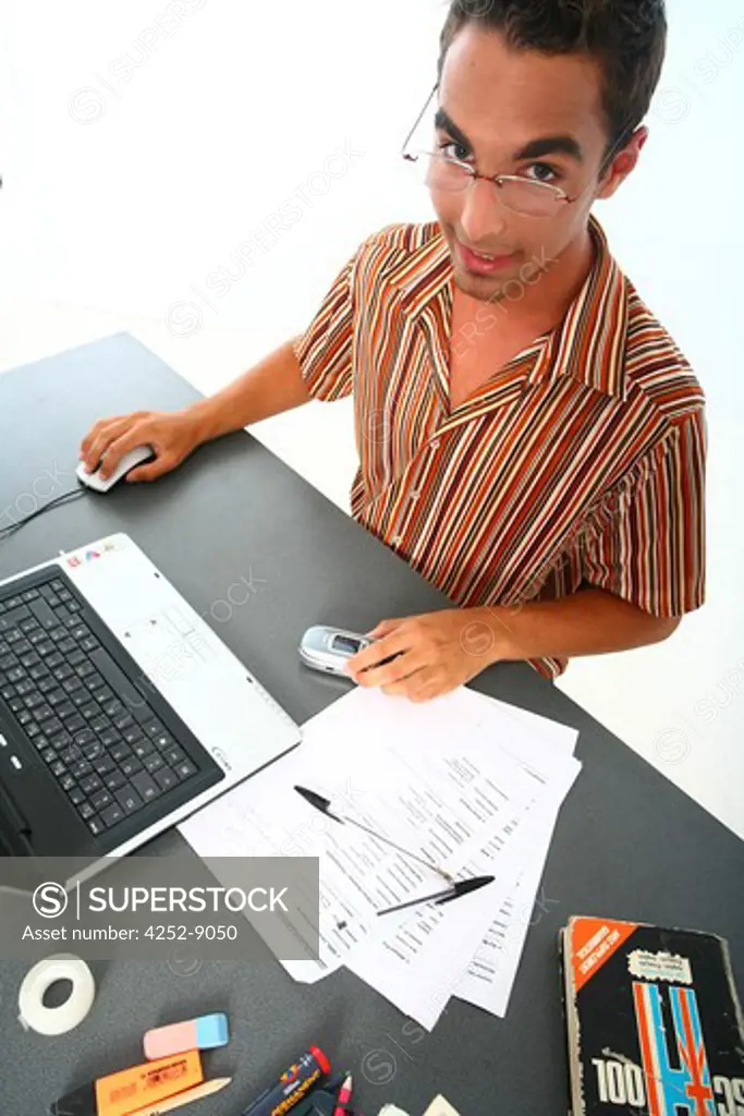 Student working