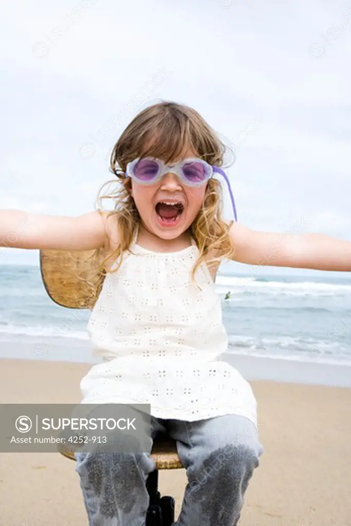 Little girl beach energy