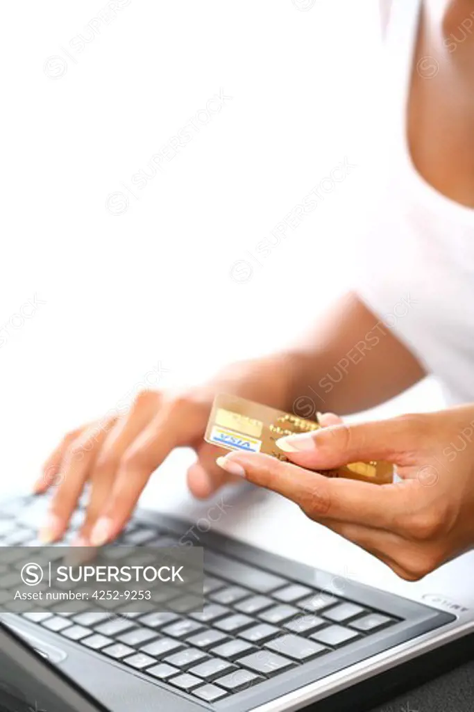 Woman e-buying