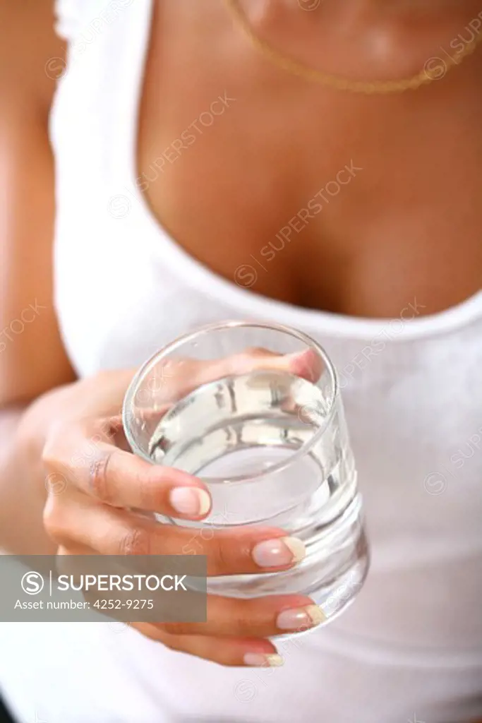 Hand glass of water
