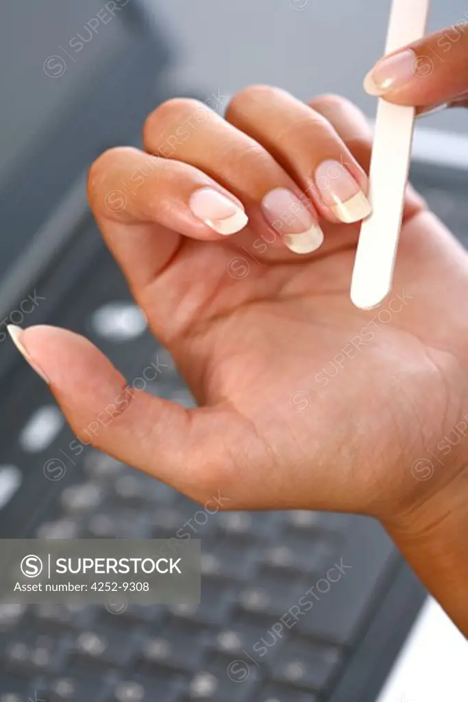 Woman nail file