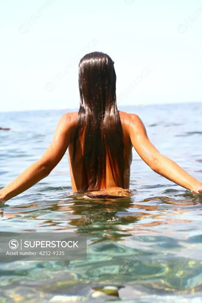 Woman hair sea