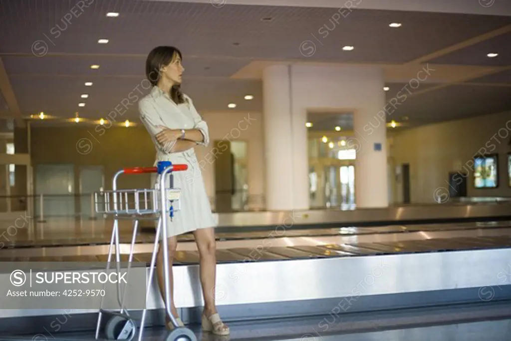 Woman waiting airport