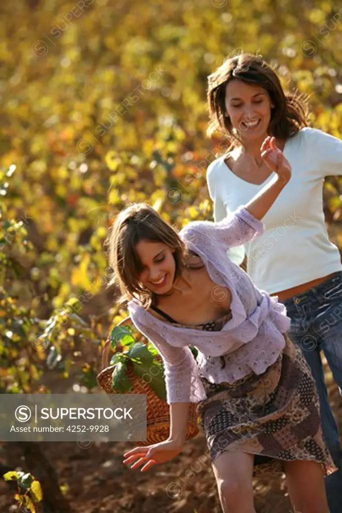 Woman grapevine walk
