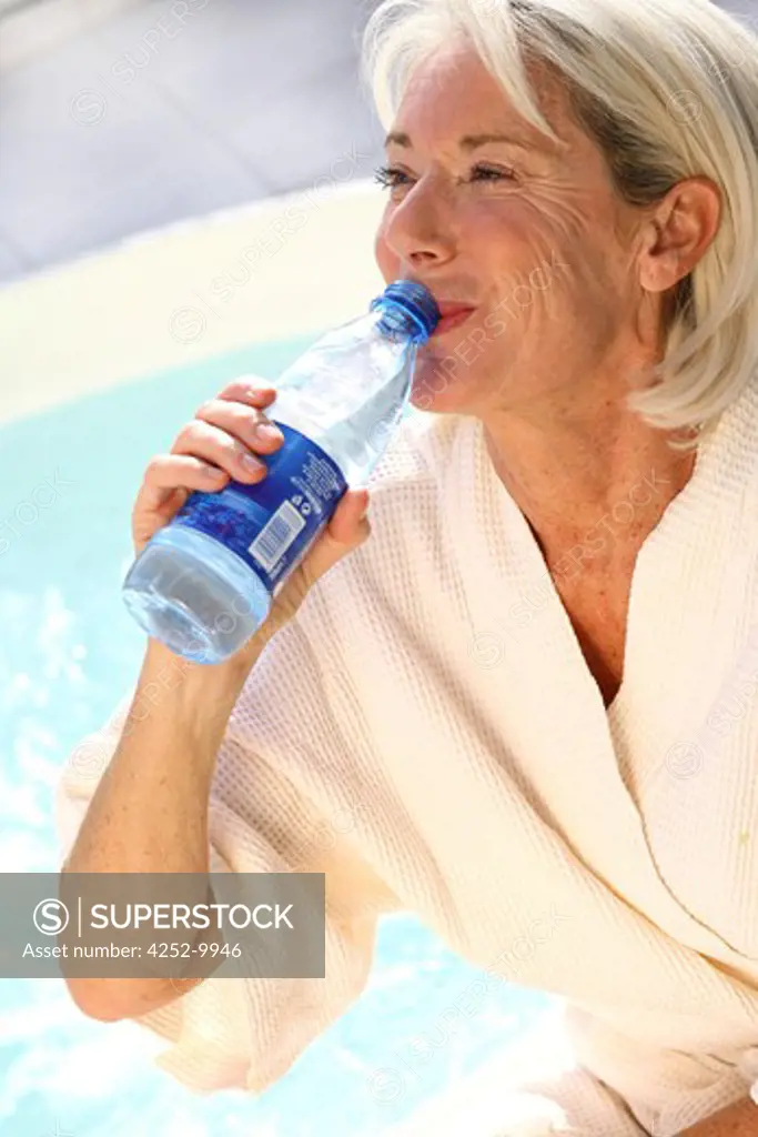 Senior woman water