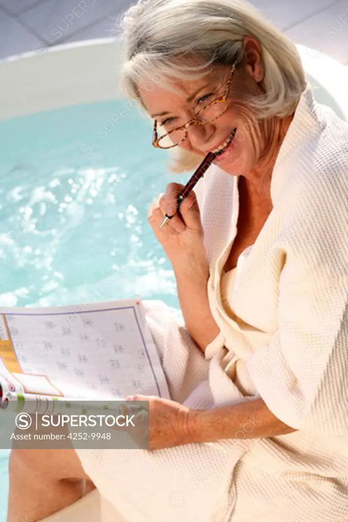 Senior woman crosswords
