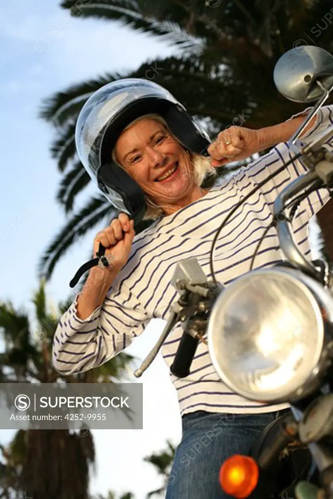 Woman senior scooter