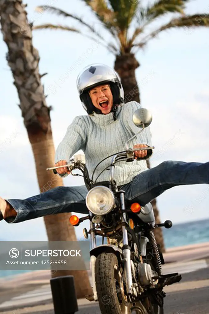 Woman senior scooter